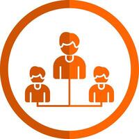 Connection Glyph Orange Circle Icon vector