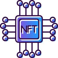 Nft Gradient Filled Icon vector