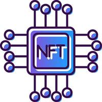 nft degradado lleno icono vector