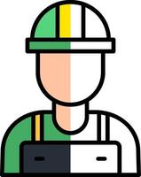 Worker Filled Half Cut Icon vector