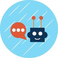 Chatbot Flat Blue Circle Icon vector