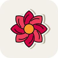 Floral Design Line Filled White Shadow Icon vector