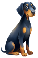 Austrian Black and Tan Hound sit isolated transparent background png