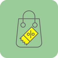 Discount Filled Yellow Icon vector