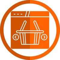Ecommerce Glyph Orange Circle Icon vector