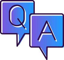 Question And Answer Gradient Filled Icon vector