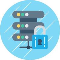 Data Protection Flat Blue Circle Icon vector