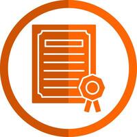 Diploma Glyph Orange Circle Icon vector