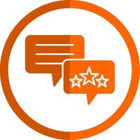 Feedback Glyph Orange Circle Icon vector