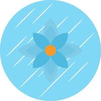 flor de pascua plano azul circulo icono vector
