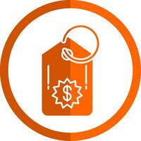 Price Tag Glyph Orange Circle Icon vector