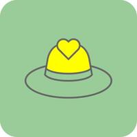 sombrero lleno amarillo icono vector