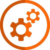 Automation Glyph Orange Circle Icon vector