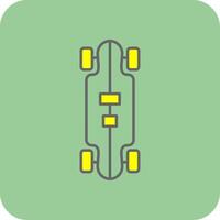 Longboard Filled Yellow Icon vector