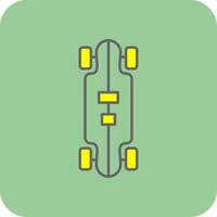 Longboard Filled Yellow Icon vector