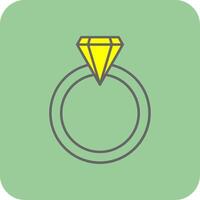 Boda anillo lleno amarillo icono vector