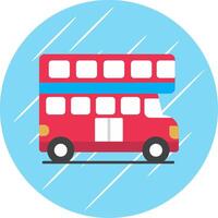 Double Bus Flat Blue Circle Icon vector