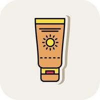 Sunscreen Line Filled White Shadow Icon vector