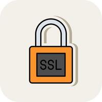 SSL Line Filled White Shadow Icon vector