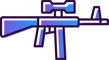 Assault Rifle Gradient Filled Icon vector