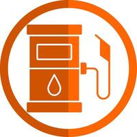 Fuel Station Glyph Orange Circle Icon vector