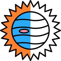 Eclipse Filled Half Cut Icon vector