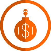 Debt Glyph Orange Circle Icon vector