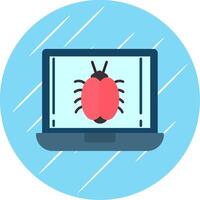 Bug Flat Blue Circle Icon vector