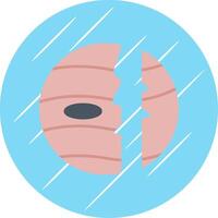 Destroyed Flat Blue Circle Icon vector