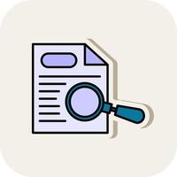 Paper Search Line Filled White Shadow Icon vector