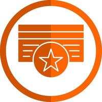 Member Card Glyph Orange Circle Icon vector