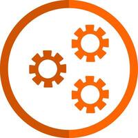 ajustes glifo naranja circulo icono vector