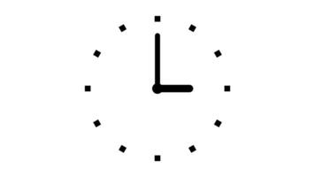 Clock animation in 12 hour loop animation. Stopwatch animated icon video