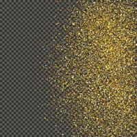 Gold glittering dust on a gray background. Dust with gold glitter effect and empty space for your text. illustration vector