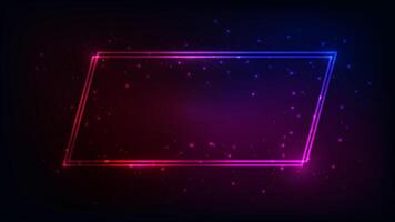 Neon double quadrangle frame vector