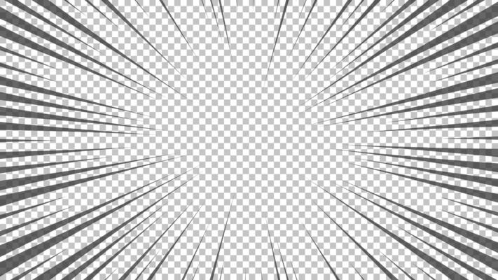 Comic book page with black lines isolated on background. Template with flash explosion rays effect texture. illustration