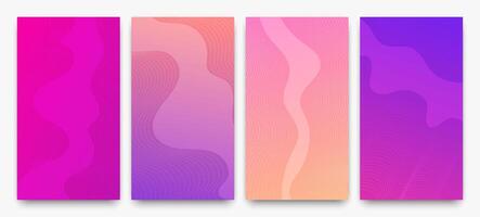 Modern colorful gradient background with wave lines vector