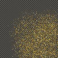 Gold glittering dust on a gray background. Dust with gold glitter effect and empty space for your text. illustration vector