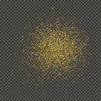 Gold glittering dust on a gray background. Dust with gold glitter effect and empty space for your text. illustration vector