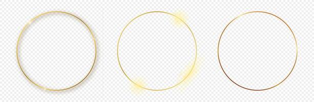 Gold glowing circle frame vector