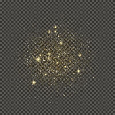 Gold glittering dust on backdrop