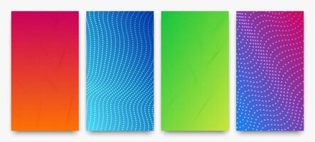 Set of halftone gradient backgrounds with dots vector