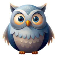 cute owl smile isolated on transparent background png