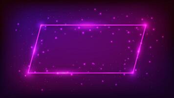 Neon frame with shining effects vector