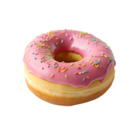 roze donut geïsoleerd geïsoleerd Aan transparant achtergrond png