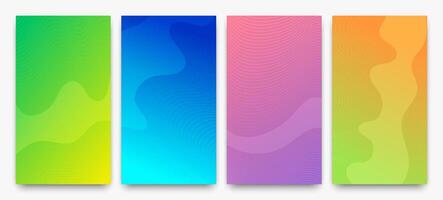 Modern colorful gradient background with wave lines vector