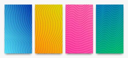 Set of halftone gradient backgrounds with dots vector