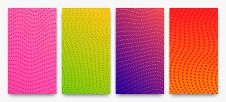 Set of halftone gradient backgrounds with dots vector