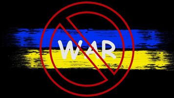 Ukrainian flag with the ban sign above it war on black video