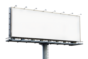 Large blank billboard isolated on transparent background png